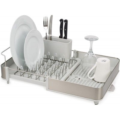 Розсувна сушарка для посуду з носиком для зливу Joseph Joseph Extend Steel Dish Rack - Light Stone 851692 Розсувна сушарка для посуду з носиком для зливу Joseph Joseph Extend Steel Dish Rack - Light Stone 851692