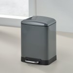 Відро для сміття з педаллю KELA 22992 Davino, темно-сірий глянець 6 літрів Відро для сміття з педаллю KELA 22992 Davino, темно-сірий глянець 6 літрів