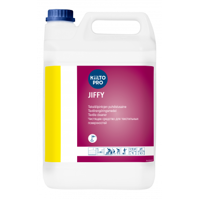 Чистящее средство KIILTO JIFFY T7406.005 для текстильных поверхностей 5 литров Чистящее средство KIILTO JIFFY T7406.005 для текстильных поверхностей 5 литров