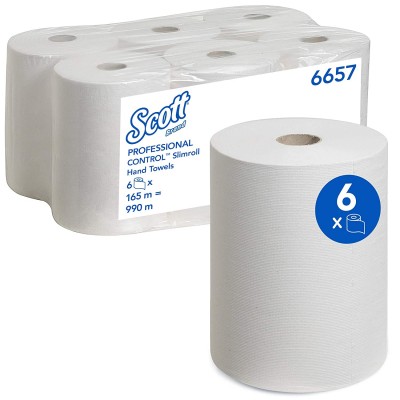 Рушники в рулонах Kimberly-Clark 6657 Scott® Slimroll™ білі 1 шар, 165м х 20см, 660 лист. Рушники в рулонах Kimberly-Clark 6657 Scott® Slimroll™ білі 1 шар, 165м х 20см, 660 лист.