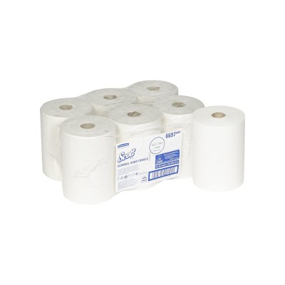 Рушники в рулонах Kimberly-Clark 6697 Scott® Slimroll білі 1 шар., 190 м. (у коробі 6 рулонів)