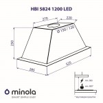 Вытяжка полновстраиваемая Minola HBI 5824 IV 1200 LED Вытяжка полновстраиваемая Minola HBI 5824 IV 1200 LED
