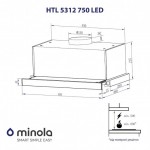 Вытяжка телескопическая Minola HTL 5312 I 750 LED Вытяжка телескопическая Minola HTL 5312 I 750 LED