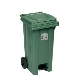 Мусорный бак 120 л с педалью и колесами  Stefanplast  25701