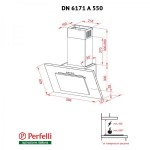 Вытяжка декоративная наклонная Perfelli DN 6171 A 550 BL Вытяжка декоративная наклонная Perfelli DN 6171 A 550 BL