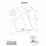 Вытяжка декоративная наклонная Perfelli DN 6572 BL LED Вытяжка декоративная наклонная Perfelli DN 6572 BL LED