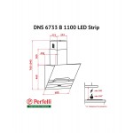 Вытяжка декоративная наклонная Perfelli DNS 6733 B 1100 BL/I LED Strip Вытяжка декоративная наклонная Perfelli DNS 6733 B 1100 BL/I LED Strip