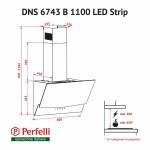 Вытяжка декоративная наклонная Perfelli DNS 6743 B 1100 BL LED Strip Вытяжка декоративная наклонная Perfelli DNS 6743 B 1100 BL LED Strip