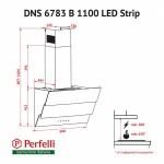 Вытяжка декоративная наклонная Perfelli DNS 6783 B 1100 BL LED Strip Вытяжка декоративная наклонная Perfelli DNS 6783 B 1100 BL LED Strip