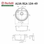 Мойка кухонная гранитная Perfelli ALVA RGA 104-49 LIGHT BEIGE Мойка кухонная гранитная Perfelli ALVA RGA 104-49 LIGHT BEIGE