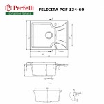 Мойка кухонная гранитная PERFELLI FELICITA PGF 134-60 WHITE Мойка кухонная гранитная PERFELLI FELICITA PGF 134-60 WHITE