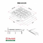 Поверхность газовая на стекле Perfelli HGG 61124 BL Поверхность газовая на стекле Perfelli HGG 61124 BL