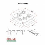 Поверхность газовая на стекле Perfelli HGG 61443 IV Поверхность газовая на стекле Perfelli HGG 61443 IV