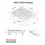 Поверхность газовая на стекле Perfelli HGG 61524 IV ANTIQUE Поверхность газовая на стекле Perfelli HGG 61524 IV ANTIQUE