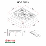 Поверхность газовая на стекле Perfelli HGG 71623 BL Поверхность газовая на стекле Perfelli HGG 71623 BL