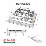 Поверхность газовая на металле Perfelli HGM 61220 I Поверхность газовая на металле Perfelli HGM 61220 I