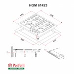 Поверхность газовая на металле Perfelli HGM 61423 I Поверхность газовая на металле Perfelli HGM 61423 I