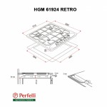 Поверхность газовая на металле Perfelli HGM 61924 IV RETRO Поверхность газовая на металле Perfelli HGM 61924 IV RETRO