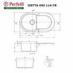 Мойка кухонная гранитная Perfelli IZETTA OGI 114-78 LIGHT BEIGE Мойка кухонная гранитная Perfelli IZETTA OGI 114-78 LIGHT BEIGE