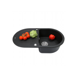 Мойка кухонная гранитная Perfelli IZETTA OGI 1141-78 BLACK METALLIC Мойка кухонная гранитная Perfelli IZETTA OGI 1141-78 BLACK METALLIC