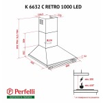 Вытяжка купольная Perfelli K 6632 C BL RETRO 1000 LED Вытяжка купольная Perfelli K 6632 C BL RETRO 1000 LED