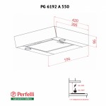 Вытяжка встраиваемая Perfelli PG 6192 A 550 W LED GLASS Вытяжка встраиваемая Perfelli PG 6192 A 550 W LED GLASS