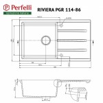 Мойка кухонная гранитная Perfelli RIVIERA PGR 114-86 WHITE Мойка кухонная гранитная Perfelli RIVIERA PGR 114-86 WHITE