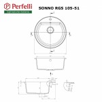 Мойка кухонная гранитная Perfelli SONNO RGS 105-51 LIGHT BEIGE Мойка кухонная гранитная Perfelli SONNO RGS 105-51 LIGHT BEIGE