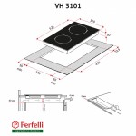 Поверхность стеклокерамическая Domino Perfelli VH 3101 BL Поверхность стеклокерамическая Domino Perfelli VH 3101 BL