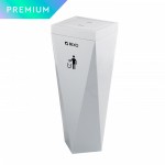 Відро для сміття з поворотною кришкою RIXO WB060W Solido 60л, метал білий Відро для сміття з поворотною кришкою RIXO WB060W Solido 60л, метал білий