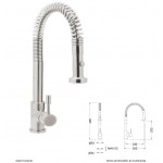 Смеситель для кухни с выдвижным изливом GENEBRE 65207 Inox Смеситель для кухни с выдвижным изливом GENEBRE 65207 Inox