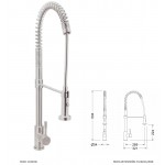 Смеситель для кухни с выдвижным изливом GENEBRE 65211 Inox Смеситель для кухни с выдвижным изливом GENEBRE 65211 Inox