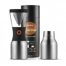 Кофеварка портативная 1,1 л ASOBU Coldbrew KB900 silver-black Кофеварка портативная 1,1 л ASOBU Coldbrew KB900 silver-black