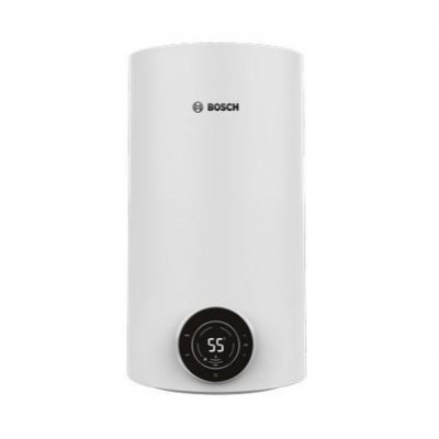 Водонагрівач електр. BOSCH круглий слім Tronic 4000T, 30л, 1,5кВт, сухий тен, вертикальний монтаж, електр. кер-ння, A, білий 7736507574
