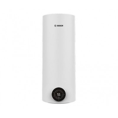 Водонагрівач електр. BOSCH круглий слім Tronic 4000T, 50л, 1,5кВт, сухий тен, вертикальний монтаж, електр. кер-ння, B, білий 7736507575