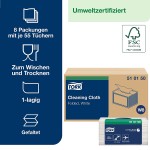 Серветки, що очищають Tork 510150 упаковка / 55 серветок, 32 см × 38,5 см Білий