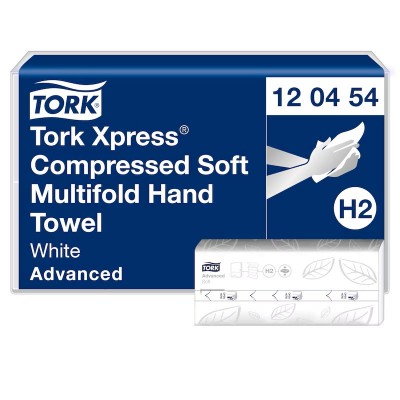 Полотенца бумажные для рук Tork Xpress® 120454 Advanced спрессованные мягкие со сложением типа H2 - Multifold Z Полотенца бумажные для рук Tork Xpress® 120454 Advanced спрессованные мягкие со сложением типа H2 - Multifold Z