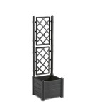 Цветочный ящик с высоким ажурным декором Stefanplast Italia 43x43x142h см Цветочный ящик с высоким ажурным декором Stefanplast Italia 43x43x142h см