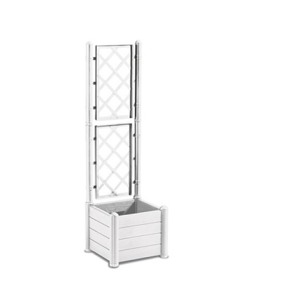 Цветочный ящик с высоким ажурным декором Stefanplast Italia 43x43x142h см Цветочный ящик с высоким ажурным декором Stefanplast Italia 43x43x142h см