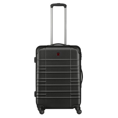 Чемодан Wenger, Amplar, средний, пластик, 4 колеса, черный 653146 Чемодан Wenger, Amplar, средний, пластик, 4 колеса, черный 653146