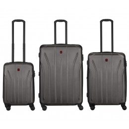 Набор чемоданов Wenger, Oryson 3 в 1, (S,M,L), пластик, 4 колеса, серый 653212