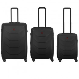 Набор чемоданов Wenger, Prymo 3 в 1, (S,M,L), пластик, 4 колеса, черный 612655