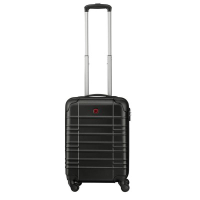 Чемодан Wenger, Amplar, малый, пластик, 4 колеса, черный 653143 Чемодан Wenger, Amplar, малый, пластик, 4 колеса, черный 653143